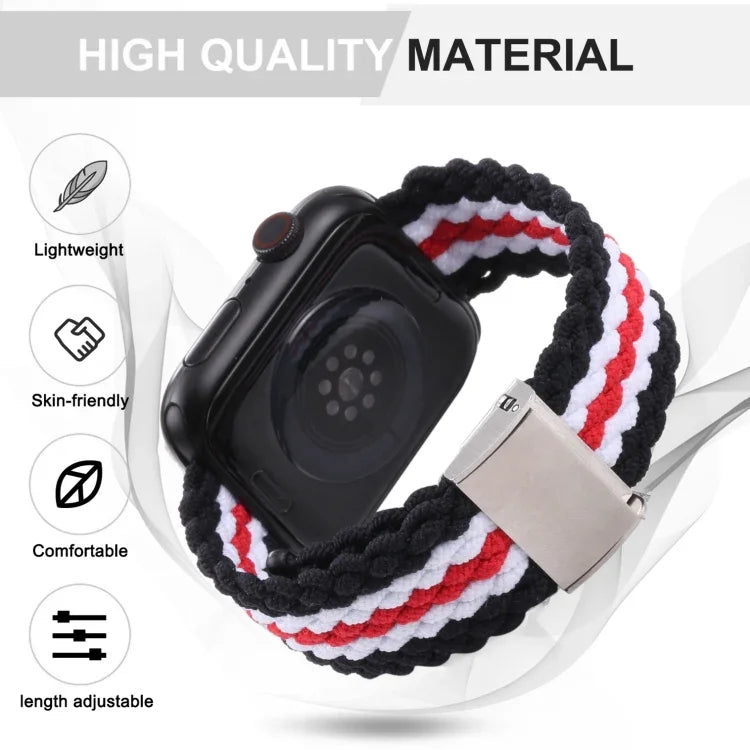 Dây đeo đồng hồ dệt họa tiết dọc cho Apple Watch Series, 7 41mm / 6&SE&5&4 40mm / 3&2&1 38mm, 7 45mm / 6&SE&5&4 44mm / 3&2&1 42mm