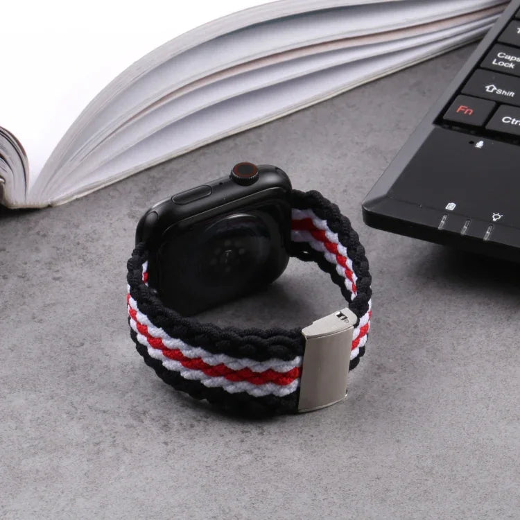 Dây đeo đồng hồ dệt họa tiết dọc cho Apple Watch Series, 7 41mm / 6&SE&5&4 40mm / 3&2&1 38mm, 7 45mm / 6&SE&5&4 44mm / 3&2&1 42mm