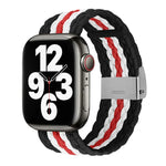 Dây đeo đồng hồ dệt họa tiết dọc cho Apple Watch Series, 7 41mm / 6&SE&5&4 40mm / 3&2&1 38mm, 7 45mm / 6&SE&5&4 44mm / 3&2&1 42mm