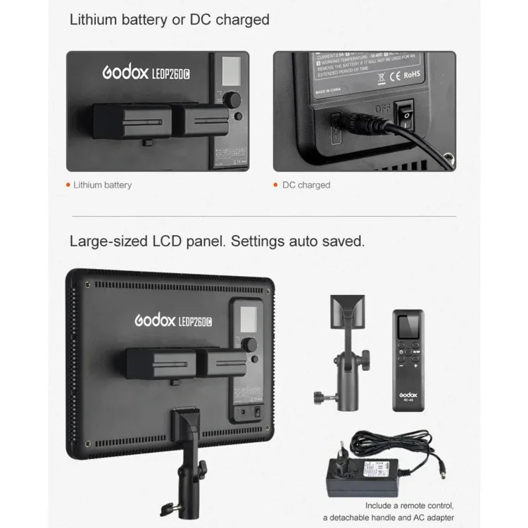 Đèn chiếu sáng video LED Godox LEDP260C, LEDP260C