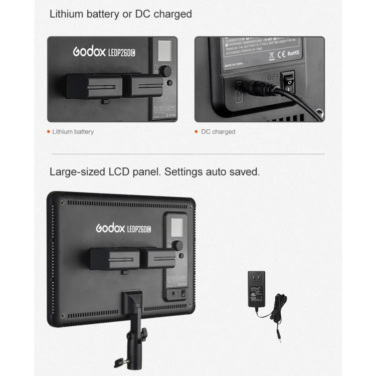 Đèn chiếu sáng video LED Godox LEDP260C, LEDP260C