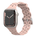 Dây đeo đồng hồ silicone ren cho Apple Watch Series, 7 41mm / 6&SE&5&4 40mm / 3&2&1 38mm, 7 45mm / 6&SE&5&4 44mm / 3&2&1 42mm