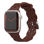 Dây đeo đồng hồ silicone ren cho Apple Watch Series, 7 41mm / 6&SE&5&4 40mm / 3&2&1 38mm, 7 45mm / 6&SE&5&4 44mm / 3&2&1 42mm