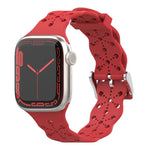 Dây đeo đồng hồ silicone ren cho Apple Watch Series, 7 41mm / 6&SE&5&4 40mm / 3&2&1 38mm, 7 45mm / 6&SE&5&4 44mm / 3&2&1 42mm