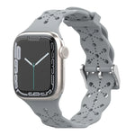 Dây đeo đồng hồ silicone ren cho Apple Watch Series, 7 41mm / 6&SE&5&4 40mm / 3&2&1 38mm, 7 45mm / 6&SE&5&4 44mm / 3&2&1 42mm