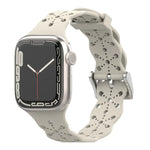 Dây đeo đồng hồ silicone ren cho Apple Watch Series, 7 41mm / 6&SE&5&4 40mm / 3&2&1 38mm, 7 45mm / 6&SE&5&4 44mm / 3&2&1 42mm