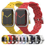 Dây đeo đồng hồ silicone ren cho Apple Watch Series, 7 41mm / 6&SE&5&4 40mm / 3&2&1 38mm, 7 45mm / 6&SE&5&4 44mm / 3&2&1 42mm