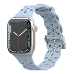Dây đeo đồng hồ silicone ren cho Apple Watch Series, 7 41mm / 6&SE&5&4 40mm / 3&2&1 38mm, 7 45mm / 6&SE&5&4 44mm / 3&2&1 42mm
