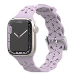 Dây đeo đồng hồ silicone ren cho Apple Watch Series, 7 41mm / 6&SE&5&4 40mm / 3&2&1 38mm, 7 45mm / 6&SE&5&4 44mm / 3&2&1 42mm