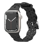 Dây đeo đồng hồ silicone ren cho Apple Watch Series, 7 41mm / 6&SE&5&4 40mm / 3&2&1 38mm, 7 45mm / 6&SE&5&4 44mm / 3&2&1 42mm