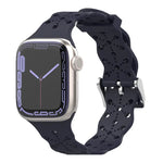 Dây đeo đồng hồ silicone ren cho Apple Watch Series, 7 41mm / 6&SE&5&4 40mm / 3&2&1 38mm, 7 45mm / 6&SE&5&4 44mm / 3&2&1 42mm