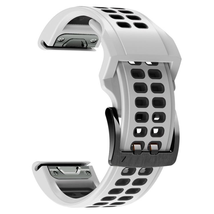 Dual Row Holes Two-color Silicone Watchband, 22mm, 26mm