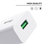 IVON AD-35 Bộ sạc du lịch 2 trong 1 cổng USB 18W QC3.0 + bộ cáp dữ liệu USB sang 8 Pin dài 1m, phích cắm EU, phích cắm US