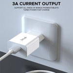 IVON AD-35 Bộ sạc du lịch 2 trong 1 cổng USB 18W QC3.0 + bộ cáp dữ liệu USB sang 8 Pin dài 1m, phích cắm EU, phích cắm US