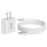 IVON AD-35 Bộ sạc du lịch 2 trong 1 cổng USB 18W QC3.0 + bộ cáp dữ liệu USB sang 8 Pin dài 1m, phích cắm EU, phích cắm US
