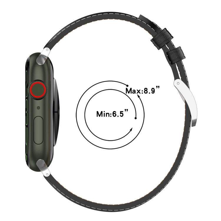 Dây đeo đồng hồ da thật, kích thước: kích thước tự do cho Apple Watch Series 7 45mm / 6&SE&5&4 44mm / 3&2&1 42mm, kích thước: kích thước tự do cho Apple Watch Ultra 49mm / Series 8&7 45mm / SE 2&6&SE&5&4 44mm / 3&2&1 42mm
