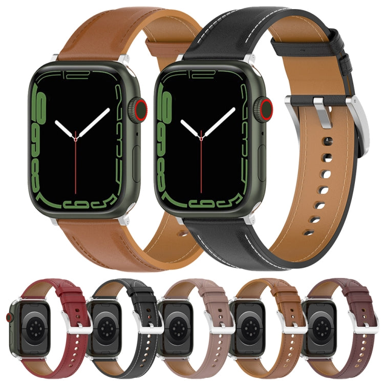 Dây đeo đồng hồ da thật, kích thước: kích thước tự do cho Apple Watch Series 7 45mm / 6&SE&5&4 44mm / 3&2&1 42mm, kích thước: kích thước tự do cho Apple Watch Ultra 49mm / Series 8&7 45mm / SE 2&6&SE&5&4 44mm / 3&2&1 42mm