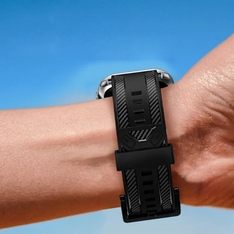 Dây đeo đồng hồ họa tiết sợi carbon cho Apple Watch Series, 7 41mm / 6&SE&5&4 40mm / 3&2&1 38mm, 7 45mm / 6&SE&5&4 44mm / 3&2&1 42mm