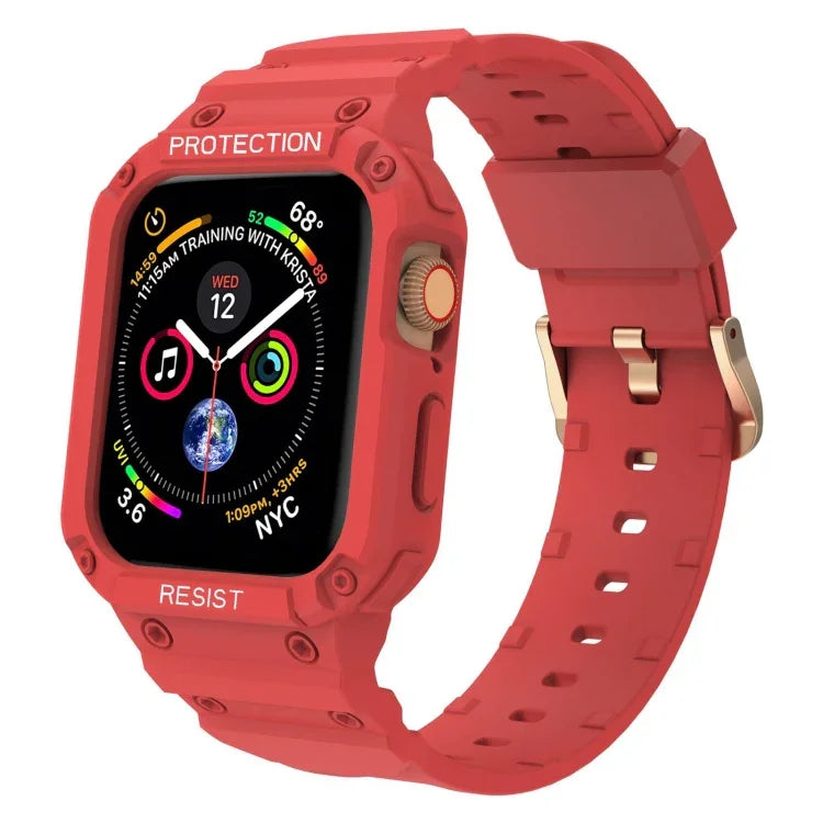 Dây đeo tích hợp một màu chống thấm ba lớp cho Apple Watch Series, 7 41mm / 6&SE&5&4 40mm / 3&2&1 38mm, 7 45mm / 6&SE&5&4 44mm / 3&2&1 42mm