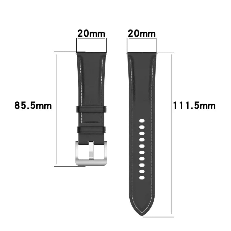 Dây đồng hồ da thật 20mm cho Samsung Galaxy Watch4/Watch3 41mm/Active2/Huawei/Đồng hồ chơi game v.v.