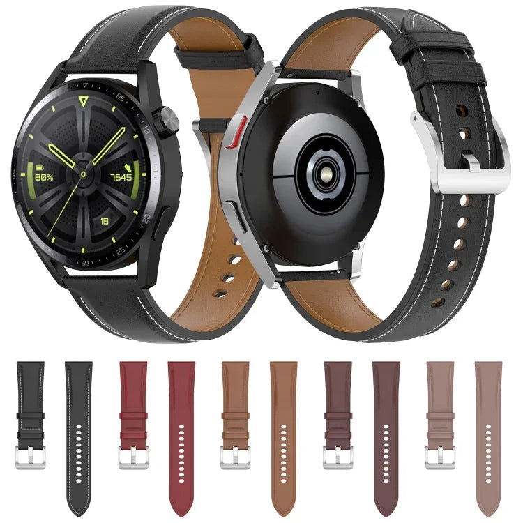 Dây đồng hồ da thật 20mm cho Samsung Galaxy Watch4/Watch3 41mm/Active2/Huawei/Đồng hồ chơi game v.v.