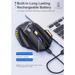 Chuột chơi game không dây sạc im lặng 7 nút iMICE GW-X7 đa chế độ 2.4G + Bluetooth với đèn RGB nhiều màu, GW-X7 2.4G + Bluetooth