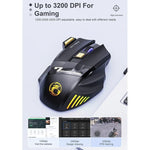 Chuột chơi game không dây sạc im lặng 7 nút iMICE GW-X7 đa chế độ 2.4G + Bluetooth với đèn RGB nhiều màu, GW-X7 2.4G + Bluetooth