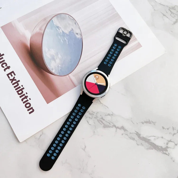 Dây đồng hồ silicone hai màu khóa đôi, Dành cho Samsung Galaxy Watch4 40mm, Dành cho Samsung Galaxy Watch4 44mm