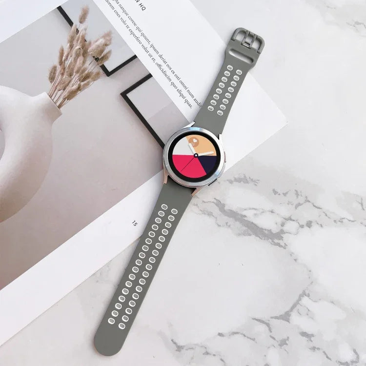 Dây đồng hồ silicone hai màu khóa đôi, Dành cho Samsung Galaxy Watch4 40mm, Dành cho Samsung Galaxy Watch4 44mm