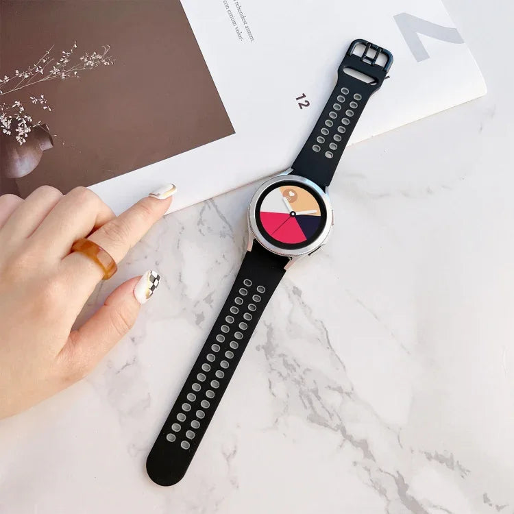 Dây đồng hồ silicone hai màu khóa đôi, Dành cho Samsung Galaxy Watch4 40mm, Dành cho Samsung Galaxy Watch4 44mm