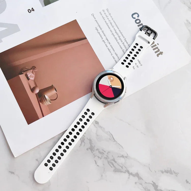 Dây đồng hồ silicone hai màu khóa đôi, Dành cho Samsung Galaxy Watch4 40mm, Dành cho Samsung Galaxy Watch4 44mm