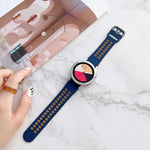 Dây đồng hồ silicone hai màu khóa đôi, Dành cho Samsung Galaxy Watch4 40mm, Dành cho Samsung Galaxy Watch4 44mm