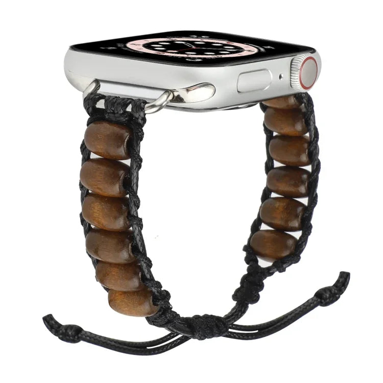 Dây đeo đồng hồ hạt gỗ cho Apple Watch Series, 7 41mm / 6&SE&5&4 40mm / 3&2&1 38mm, 7 45mm / 6&SE&5&4 44mm / 3&2&1 42mm