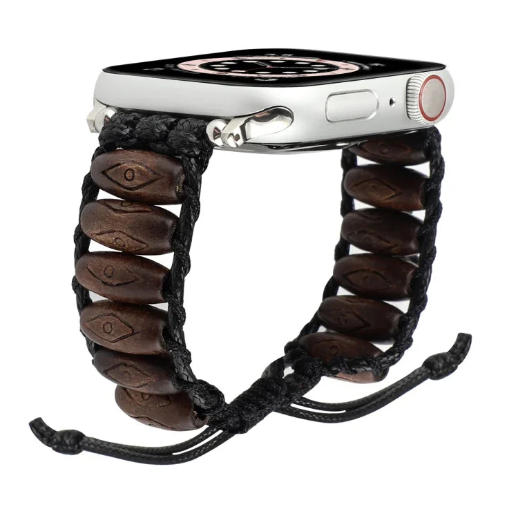 Dây đeo đồng hồ hạt gỗ cho Apple Watch Series, 7 41mm / 6&SE&5&4 40mm / 3&2&1 38mm, 7 45mm / 6&SE&5&4 44mm / 3&2&1 42mm