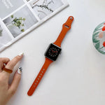 Dây đồng hồ da họa tiết phẳng cho Apple Watch Series, 7 41mm / 6&SE&5&4 40mm / 3&2&1 38mm, 7 45mm / 6&SE&5&4 44mm / 3&2&1 42mm