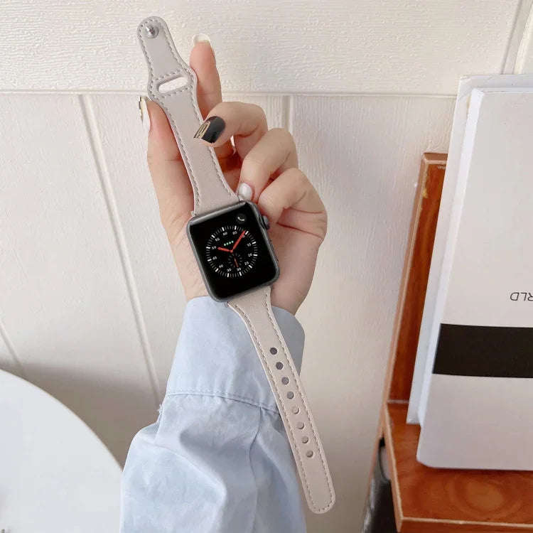 Dây đồng hồ da họa tiết phẳng cho Apple Watch Series, 7 41mm / 6&SE&5&4 40mm / 3&2&1 38mm, 7 45mm / 6&SE&5&4 44mm / 3&2&1 42mm