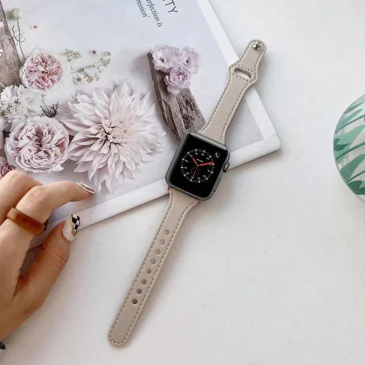 Dây đồng hồ da họa tiết phẳng cho Apple Watch Series, 7 41mm / 6&SE&5&4 40mm / 3&2&1 38mm, 7 45mm / 6&SE&5&4 44mm / 3&2&1 42mm