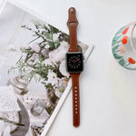 Dây đồng hồ da họa tiết phẳng cho Apple Watch Series, 7 41mm / 6&SE&5&4 40mm / 3&2&1 38mm, 7 45mm / 6&SE&5&4 44mm / 3&2&1 42mm
