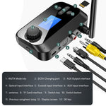Bộ chuyển đổi âm thanh quang học 3 trong 1 C41 Bluetooth 5.0, bộ thu phát với màn hình LCD, C41