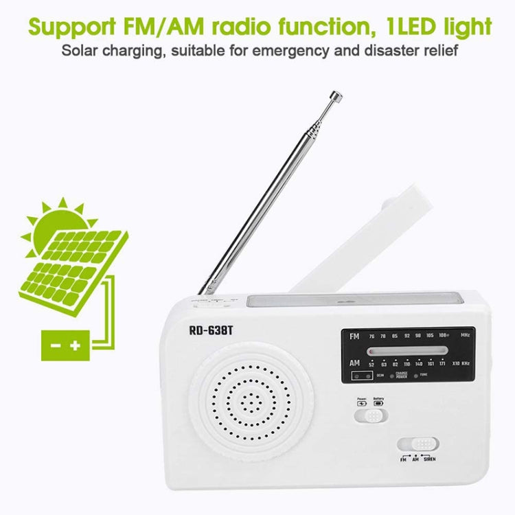 Đèn pin radio AM/FM năng lượng mặt trời hai băng tần RD-638T với chức năng Dynamo