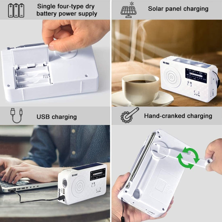 Đèn pin radio AM/FM năng lượng mặt trời hai băng tần RD-638T với chức năng Dynamo