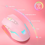 Chuột không dây có đèn RGB ONIKUMA CW905 2.4G, chuột CW905 màu đen, hồng, xám trắng