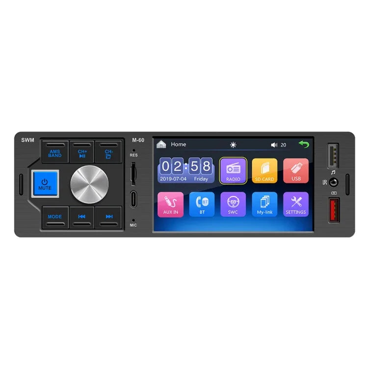 Đài radio ô tô màn hình cảm ứng 4.0 inch Bluetooth MP5 với điều khiển từ xa, FM60