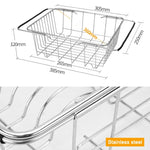 Giỏ ráo nước rửa chén bát nhà bếp, giá để rau củ quả ráo nước bằng inox có thể điều chỉnh, Kiểu lưới vòm, Kiểu đáy phẳng, Kiểu thông thường