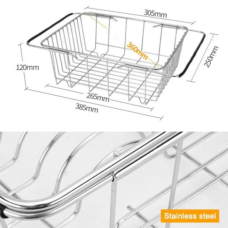 Giỏ ráo nước rửa chén bát nhà bếp, giá để rau củ quả ráo nước bằng inox có thể điều chỉnh, Kiểu lưới vòm, Kiểu đáy phẳng, Kiểu thông thường