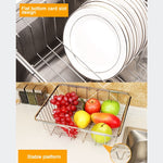 Giỏ ráo nước rửa chén bát nhà bếp, giá để rau củ quả ráo nước bằng inox có thể điều chỉnh, Kiểu lưới vòm, Kiểu đáy phẳng, Kiểu thông thường