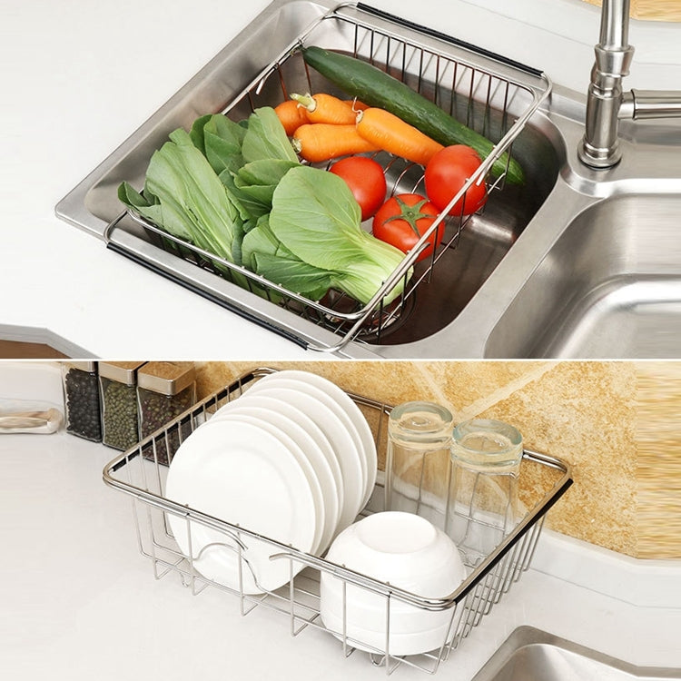 Giỏ ráo nước rửa chén bát nhà bếp, giá để rau củ quả ráo nước bằng inox có thể điều chỉnh, Kiểu lưới vòm, Kiểu đáy phẳng, Kiểu thông thường
