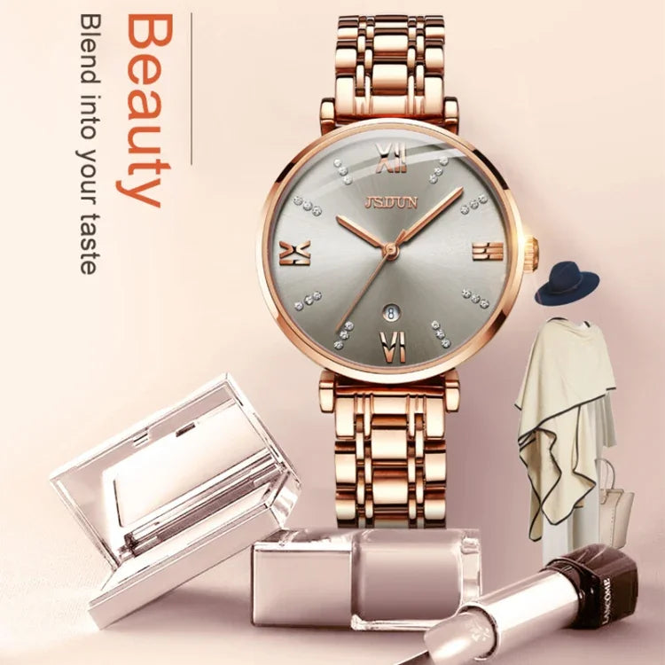 Đồng hồ quartz siêu mỏng chống nước thời trang nữ JIN SHI DUN 6533