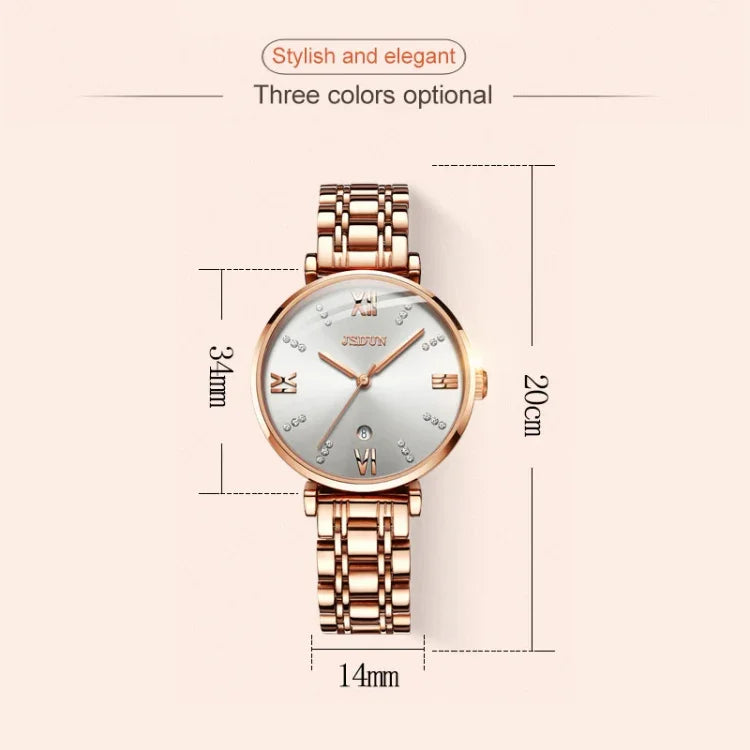 Đồng hồ quartz siêu mỏng chống nước thời trang nữ JIN SHI DUN 6533