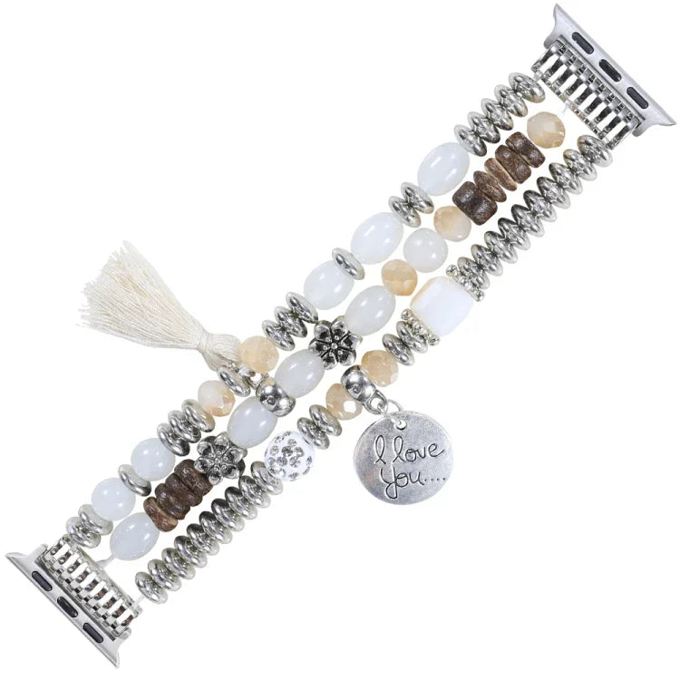Dây đồng hồ hạt tua rua cho Apple Watch Series, 7 41mm / 6&SE&5&4 40mm / 3&2&1 38mm, 7 45mm / 6&SE&5&4 44mm / 3&2&1 42mm